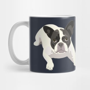 Black and White French Bulldog - Vector Art Portrait Mug